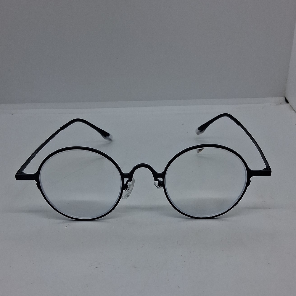 NWOT Rxable Titanium 9319 Black Round Eyeglass Frames